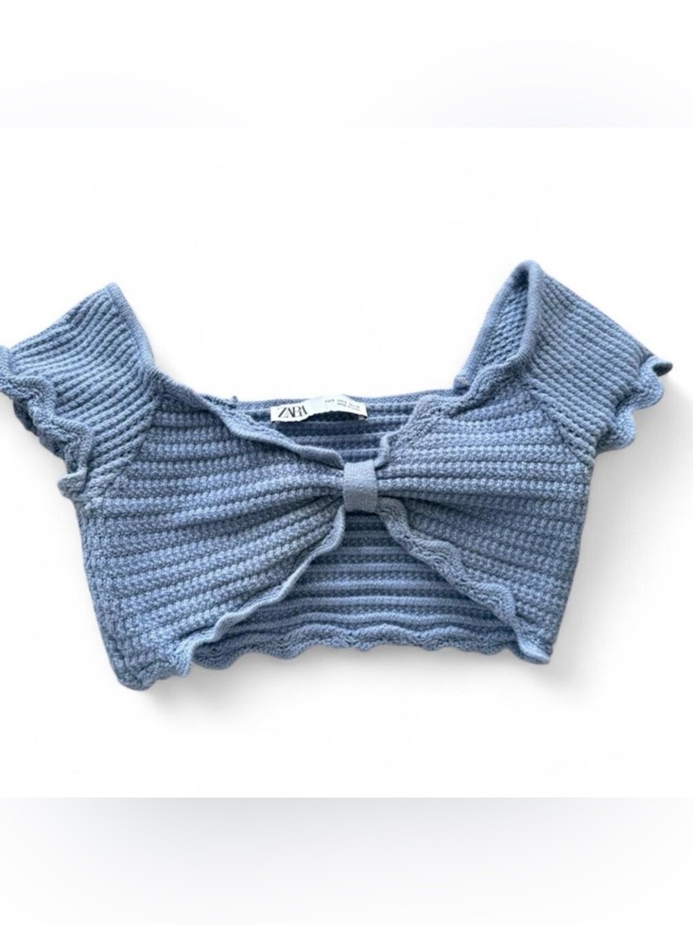 Zara Light Blue Knit cropped top